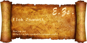 Elek Zsanett névjegykártya